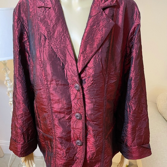 Chico’s Wine Metallic NEW Blazer Sz 16 - Picture 2 of 10